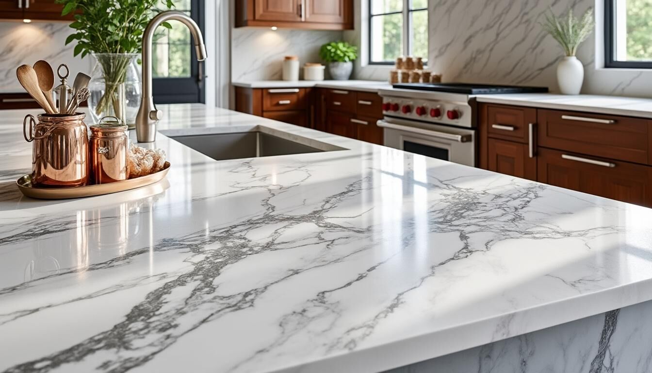 Découvrez l'élégance intemporelle d'un plan de travail en marbre pour votre cuisine. Alliant esthétique et fonctionnalité, ce choix raffiné rehaussera le style de votre espace culinaire tout en offrant une surface durable et facile à entretenir.